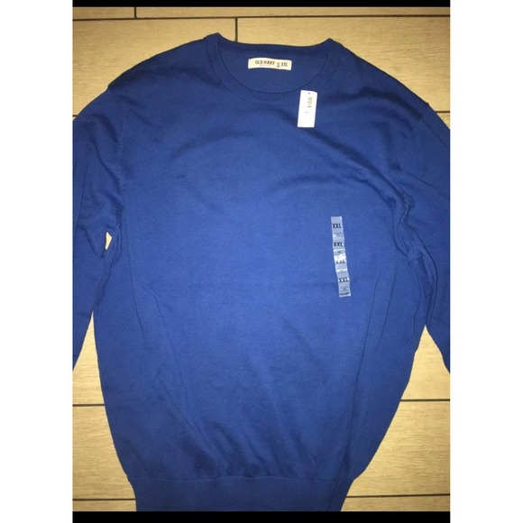 NWT Old Navy Crew Neck Sweater 100% Cotton Medium Blue XXL All Seasons - Picture 2 of 7